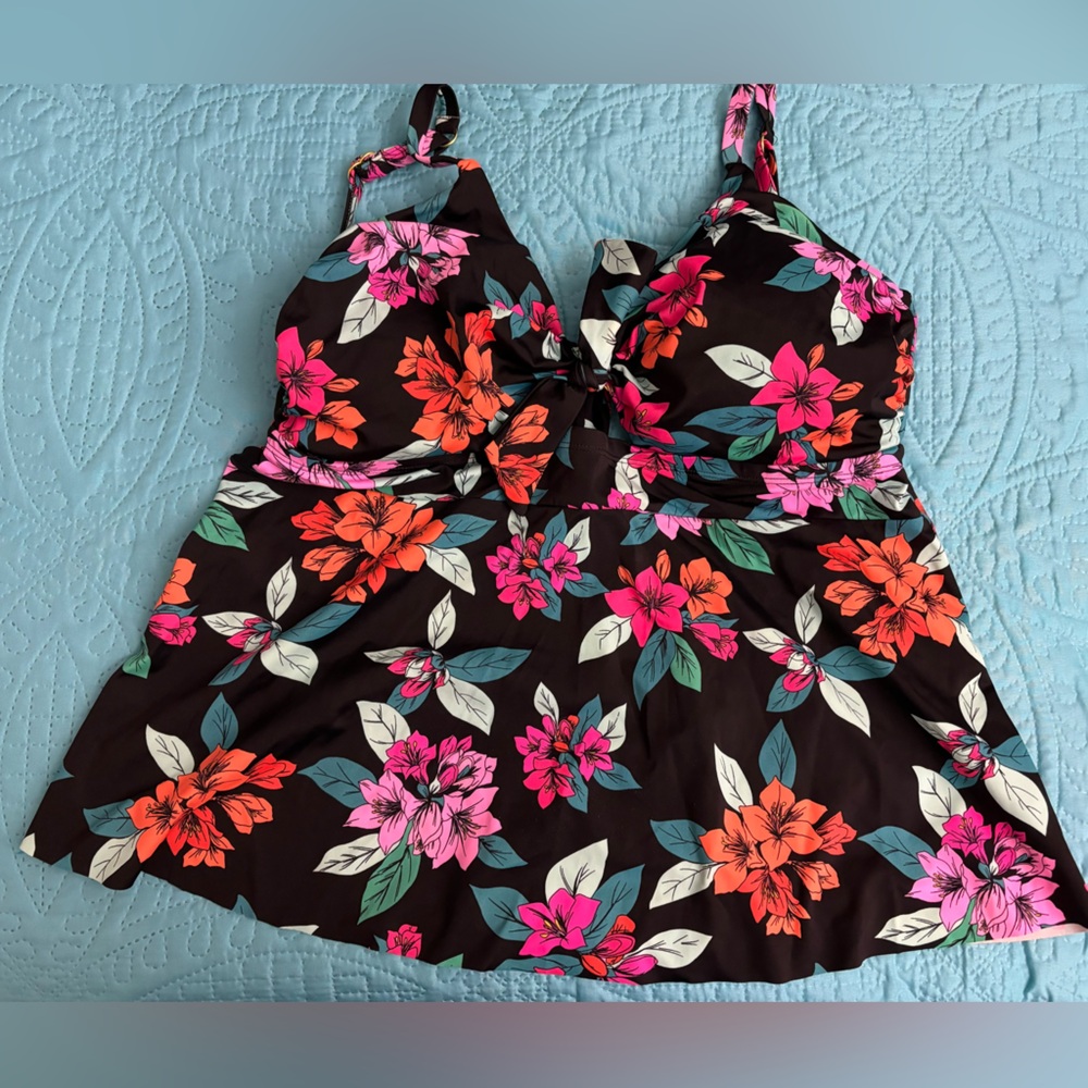 Swimsuit for All Black Tankini Top 18 - Picture 2 of 7